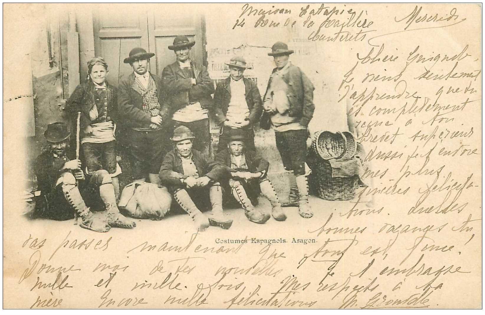ESPAGNE. Aragon. Costumes Espagnols 1901