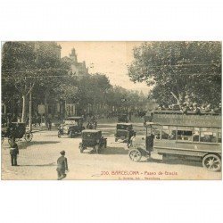 carte postale ancienne ESPAGNE. Barcelona. Paseo de GHracia. Compagnie des Autocars 1958