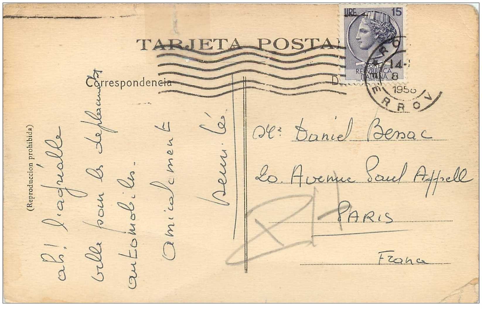 Espagne Barcelona Paseo De Ghracia Compagnie Des Autocars 1958 Espagne Barcelona Paseo De Ghracia Compagnie Des Autocars 1958