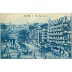 carte postale ancienne Espagne. BILBAO. Plaza del Arenal