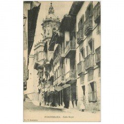 carte postale ancienne Espagne. FUENTERRABIA. Calle Mayor