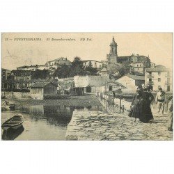 carte postale ancienne ESPAGNE. Fuenterrabia. El Desembarcadero 1913