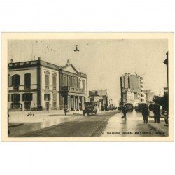 carte postale ancienne Espagne. LAS PALMAS. Calles de Leon y Castille y Venegas