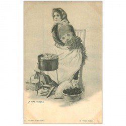 ESPAGNE. Madrid. La Castera. Vieux métiers la Vendeuse de Châtaignes vers 1900