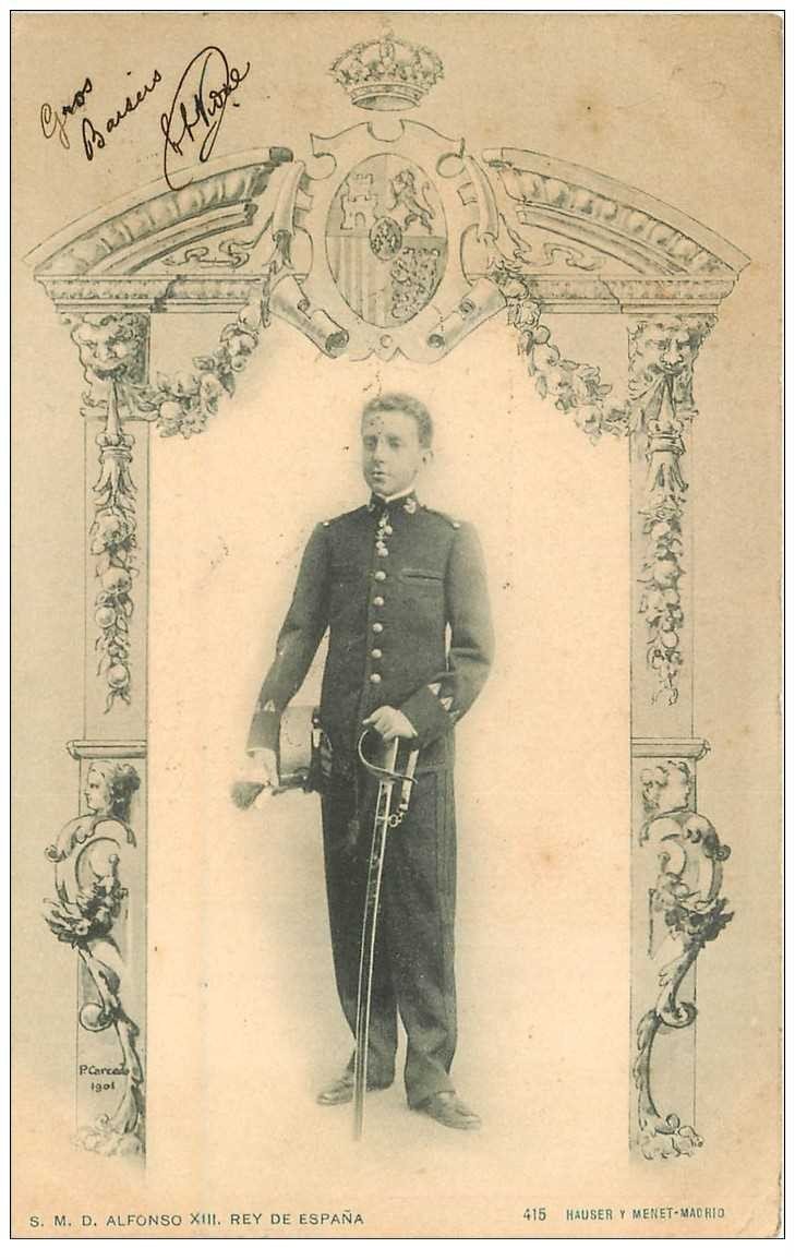 ESPAGNE. Madrid. S.M D Alfonso XIII Rey de Espana vers 1900. Le Roi