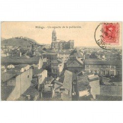 carte postale ancienne Espagne. MALAGA. Aspecto de la ploblacion 1925