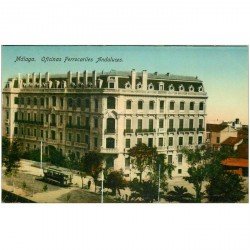 carte postale ancienne ESPAGNE. Malaga. Oficinas Ferrocariles Andaluces. Bureaux Office Ferrovière