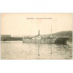 ESPAGNE. Malaga. Vista parcial del Puerto avec Navire