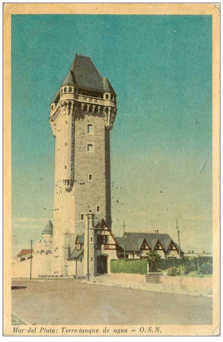 carte postale ancienne Espagne. MAR DEL PLATA. Torre tanque de agua