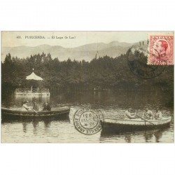 carte postale ancienne ESPAGNE. Puigcerda. Rameurs et Marins sur el Lago 1931