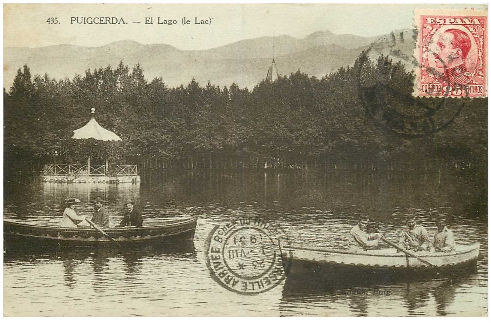ESPAGNE. Puigcerda. Rameurs et Marins sur el Lago 1931