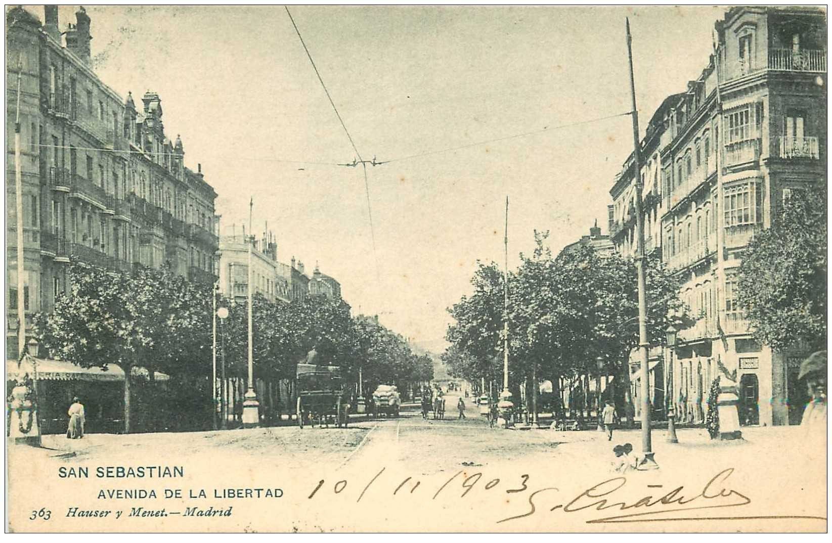 Espagne. SAN SEBASTIAN. Avenida de la Libertad 1903