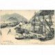 carte postale ancienne Espagne. SAN SEBASTIAN. El Muelle 1903. Attelage Boeufs et bateaux de Pêche dans le Port