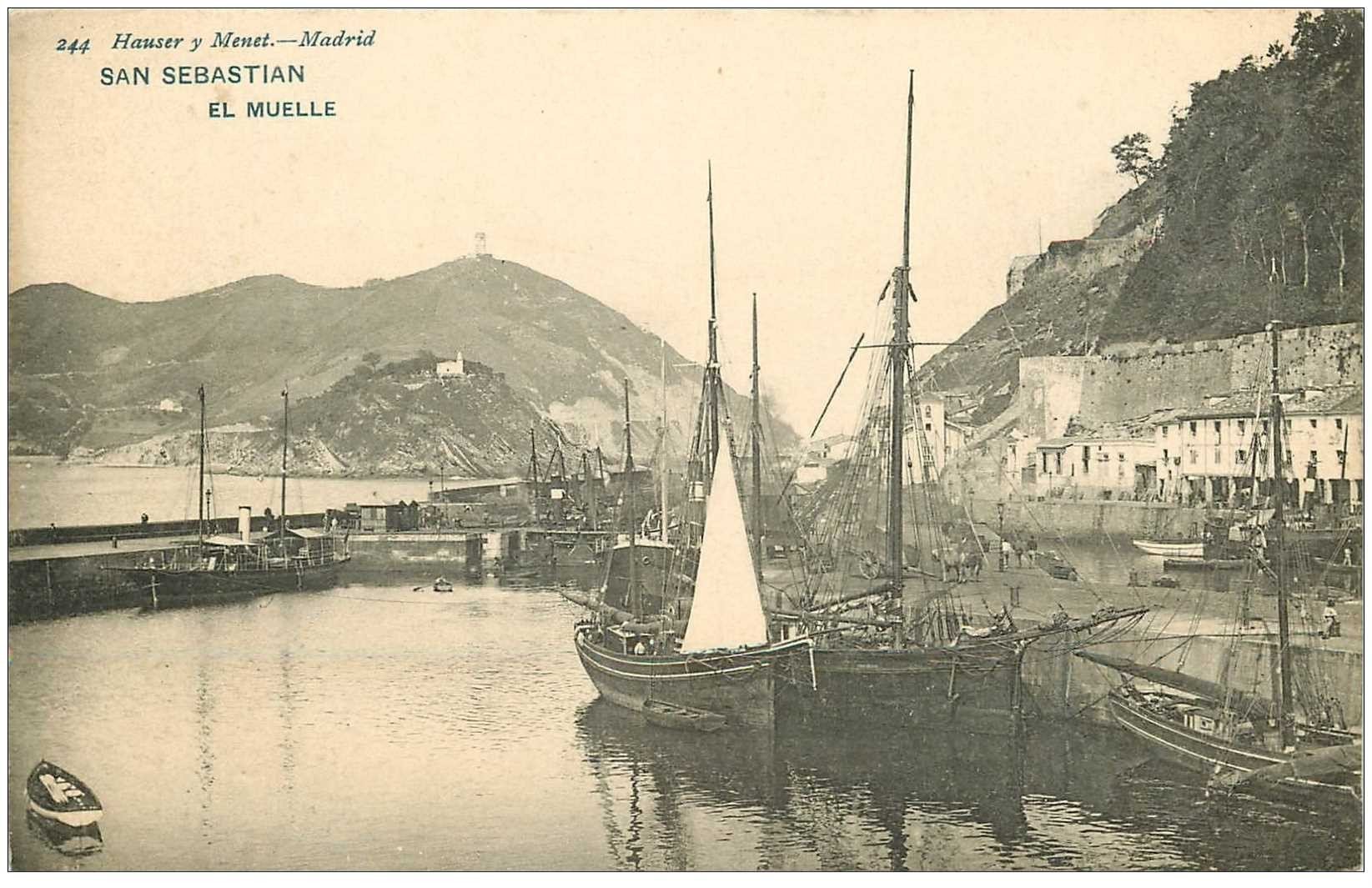 Tirage Vintage Stéréo - Pêcheurs Sur La Plage De Malaga, Espagne, Circa 1900