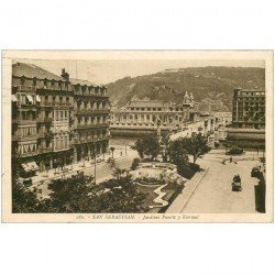 carte postale ancienne Espagne. SAN SEBASTIAN. Jardines Puente y Kursaal 1931