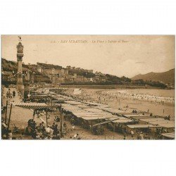 carte postale ancienne Espagne. SAN SEBASTIAN. La Playa y Subida al Paseo 1929