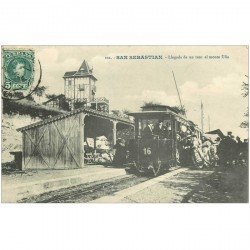 ESPAGNE. San Sebastian. Liegada de un Tren al Monte Ulia. Train à crémaillière 1909