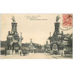 carte postale ancienne Espagne. SAN SEBASTIAN. Puente de Maria Cristina 1909