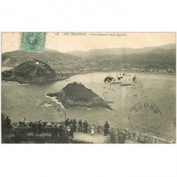 carte postale ancienne Espagne. SAN SEBASTIAN. Vista General desde Igueldo 1913 animation