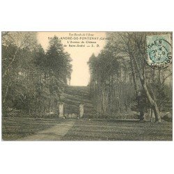 carte postale ancienne 14 SAINT-ANDRE DE FONTENAY. L'Avenue du Château