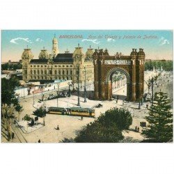 carte postale ancienne Espagne. SEVILLA. Lalacio de Justicia y Arco del Triunfo