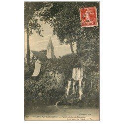 carte postale ancienne 14 SAINT-ANDRE-DE-FONTENAY. La Chute du Coisel 1908