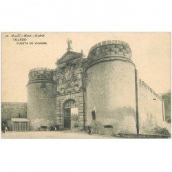 carte postale ancienne ESPAGNE. Toledo. Puerta de Visagra avec Ouvriers Maçons