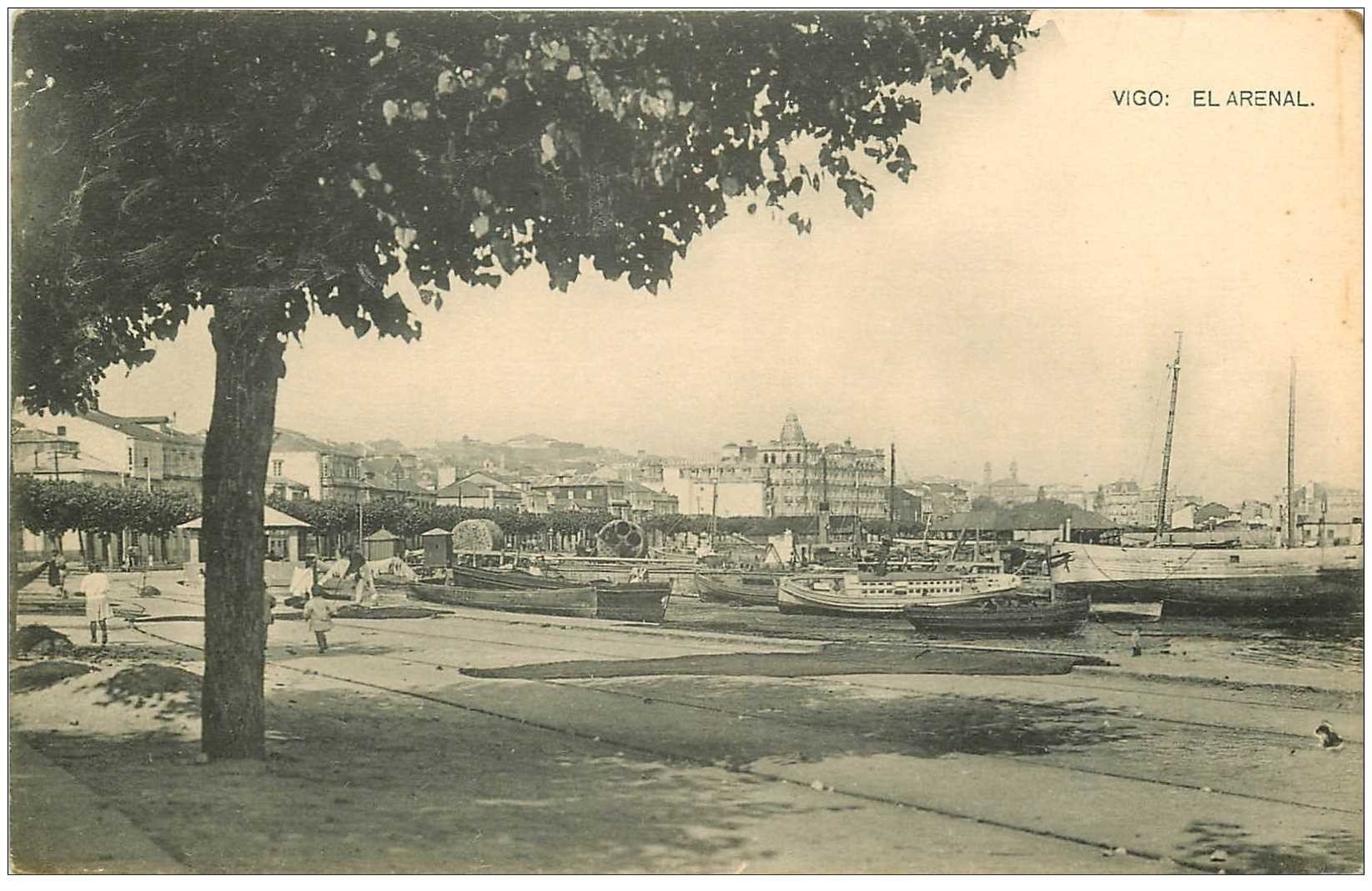 carte postale ancienne Espagne. VIGO. El Arenal