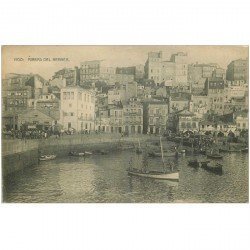 carte postale ancienne ESPAGNE. Vigo. Ribera del Berbes barques de Pêcheurs