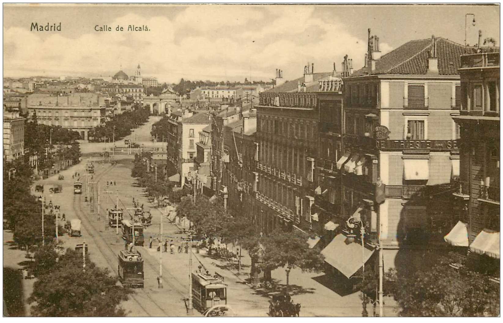 Vintage Print Photomécanique - Madrid, Calle De Alcalá Vers 1895 - Format 15x20 Cm
