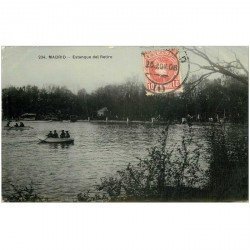 carte postale ancienne MADRID. Estanque del Retiro 1908