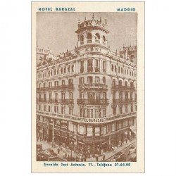 carte postale ancienne MADRID. Hotel Barazal Avenida José Antonio