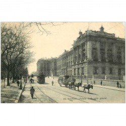 carte postale ancienne MADRID. Palacio Real attelage et tramway 1912