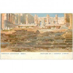 carte postale ancienne GRECE. Athènes. Propylées de l'Acropole 1910