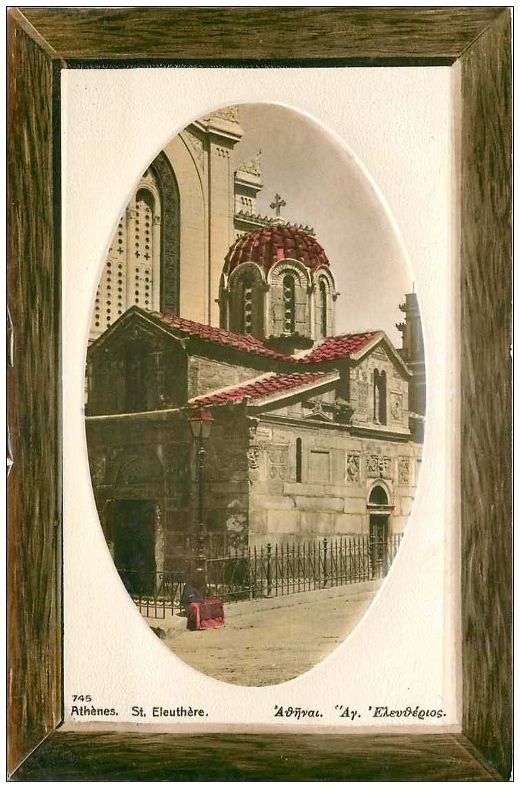 GRECE. Athènes. Saint Eleuthère. Superbe carte en relief...