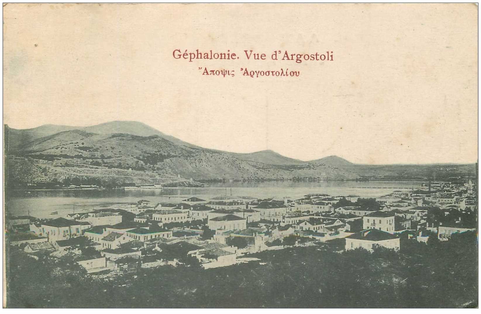 carte postale ancienne GRECE. Géphalonie vue d'Argostoli 1918