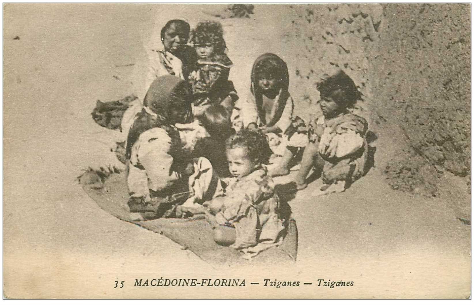 carte postale ancienne GRECE. Macédoine Florina. Tziganes 1918