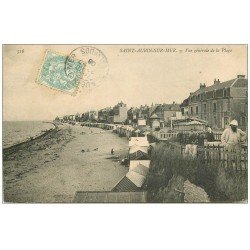 carte postale ancienne 14 SAINT-AUBIN. La Plage 1906 316