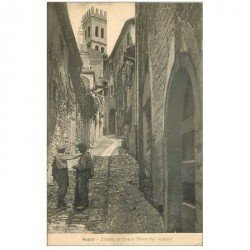 carte postale ancienne Italia Italie. ASSISI. Strada antica e Torre del Popolo