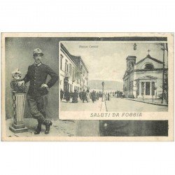 carte postale ancienne Italia Italie. Saluti da FOGGIA. Piazza Cavour 1919