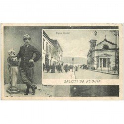 carte postale ancienne Italia Italie. Saluti da FOGGIA. Piazza Cavour 1919