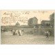 carte postale ancienne 14 SAINT-AUBIN. L'Arrivée à la Plage 1904