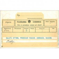 carte postale ancienne Italia Italie. PISA carte en forme de telegramma economico