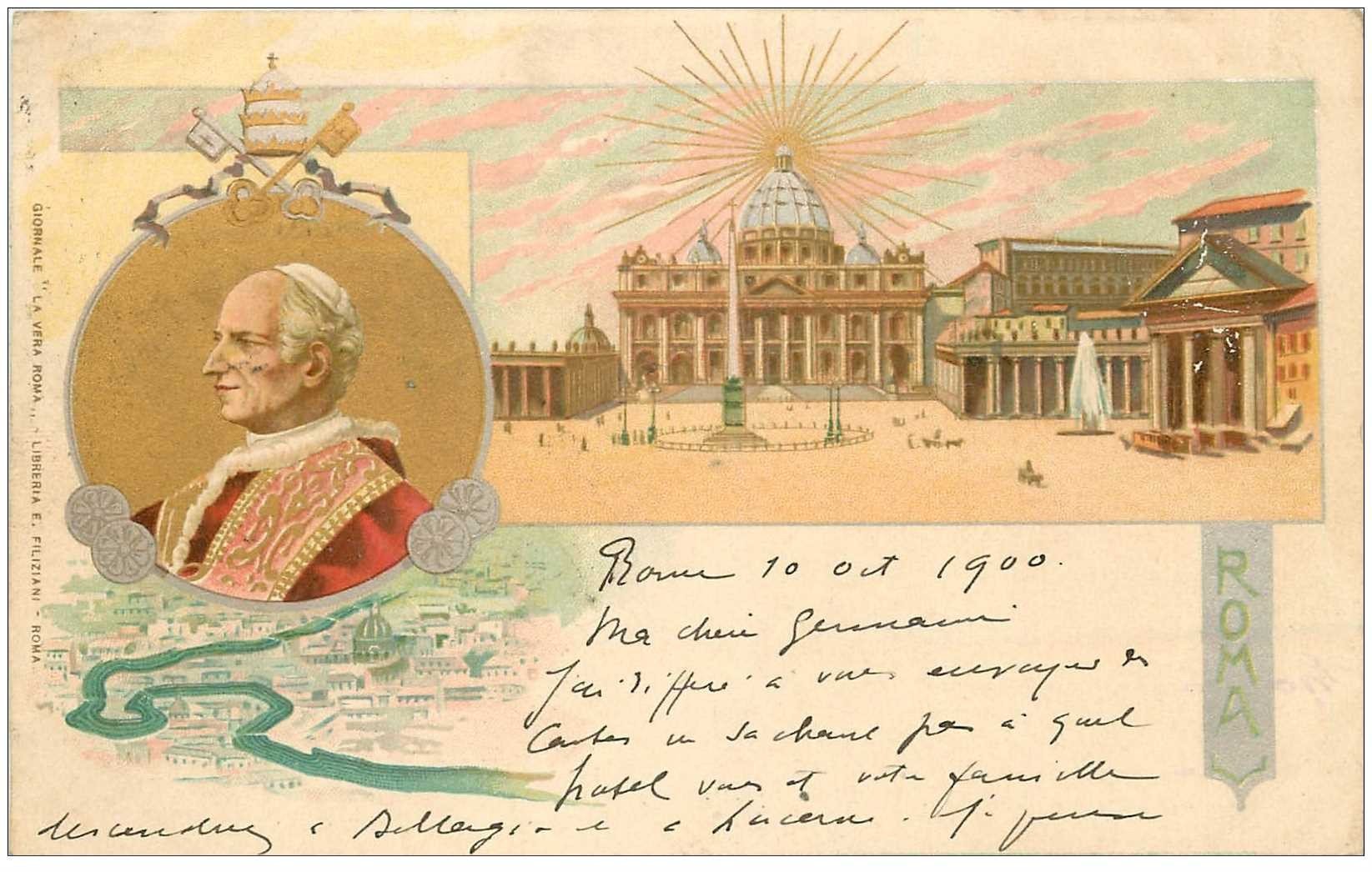 Italia Italie. ROMA 1900 timbre manquant