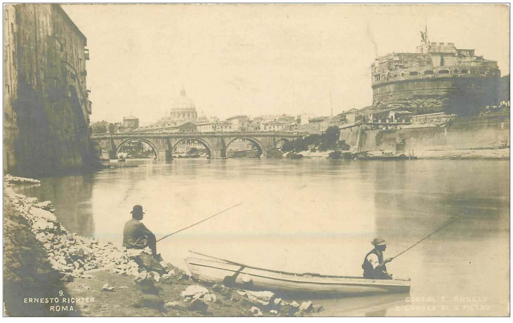 Italia Italie. ROMA. Pêcheurs e Castel S. Angelo