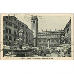 carte postale ancienne Italia Italie. VERONA. Piazza e Fontana Madona 1916