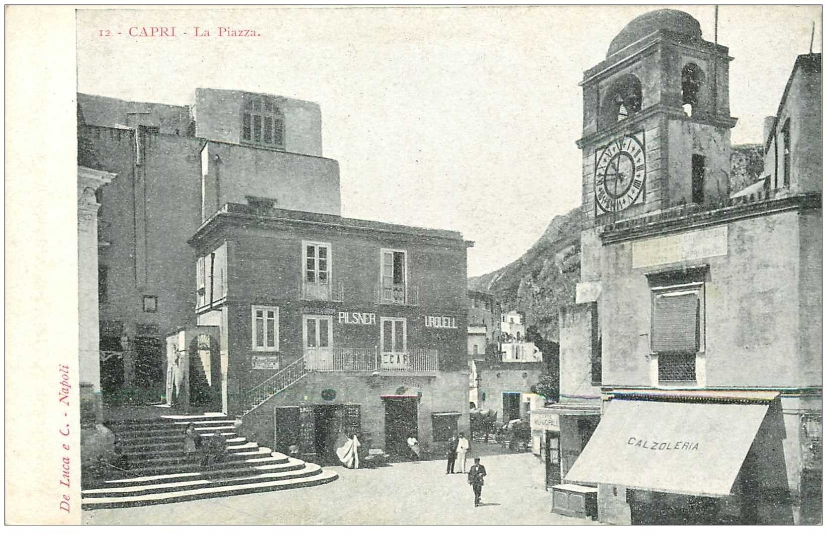 Italia. CAPRI. La Piazza verso 1900