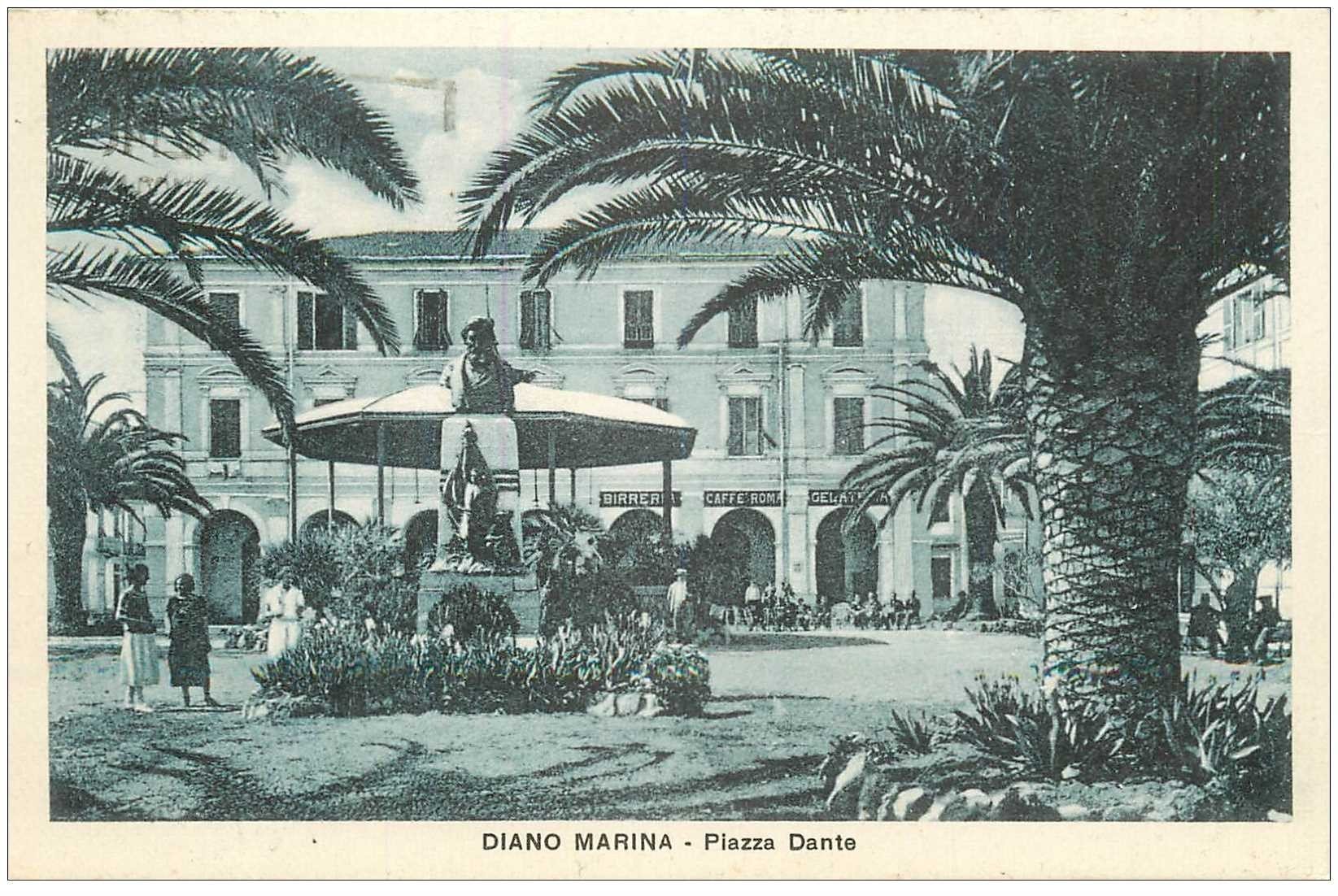 carte postale ancienne Italia. DIANO MARINA. Piazza Dante 1949