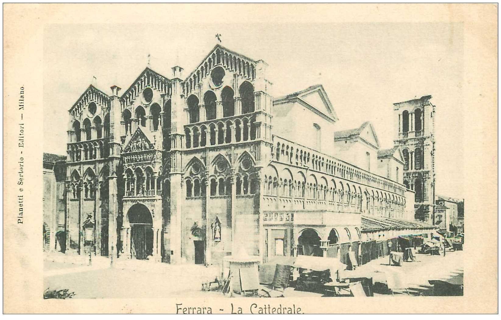 carte postale ancienne ITALIA. Ferrara. La Cattedrale verso 1900...