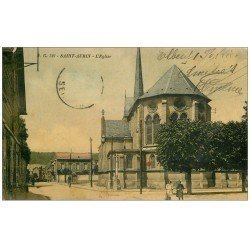 carte postale ancienne 14 SAINT-AUBIN. L'Eglise. Carte couleur timbre absent